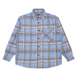 RUKO STUDIO RIBCAGE HEAVY FLANNEL SHIRT - RK6481419 - UNIVERSITY BLUE