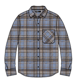 RUKO STUDIO RIBCAGE HEAVY FLANNEL SHIRT - RK6481419 - UNIVERSITY BLUE