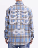 RUKO STUDIO RIBCAGE HEAVY FLANNEL SHIRT - RK6481419 - UNIVERSITY BLUE