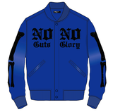 RHINESTONE NO GUTS NO GLORY VARSITY JACKET - RK6481491 - ROYAL BLUE