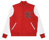 ROKU STUDIO BLACK REIGN RHINESTONE VARSITY JACKET- RK6481898 - RED/WHITE