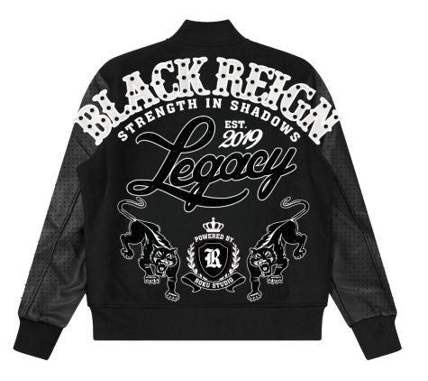 ROKU STUDIO BLACK REIGN RHINESTONE VARSITY JAKCKET - RK6481898 - BLACK