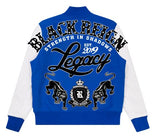 ROKU STUDIO BLACK REIGN RHINESTONE VARSITY JACKET- RK6481898 - BLUE