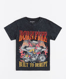 REASON BRAND "BORN FREE" T-SHIRT - RR5-011 - CHARCOAL