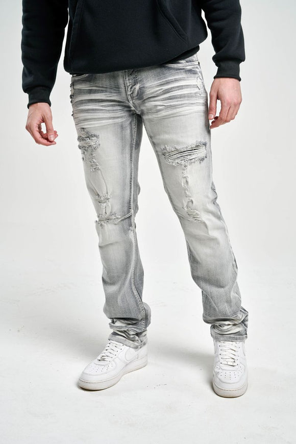 SPARK PREMIUM DENIM SLIM STRAIGHT FIT JEANS - S4404 - GREY