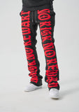 SPARK FLEECE STACKED PANTS - S5301 - BLACK/RED