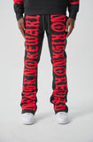 SPARK FLEECE STACKED PANTS - S5301 - BLACK/RED