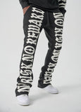 SPARK "NO RISK NO REWARD" FLEECE STACKED PANTS - S5301 - BLACK/WHITE