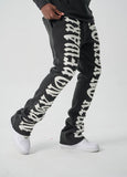 SPARK "NO RISK NO REWARD" FLEECE STACKED PANTS - S5301 - BLACK/WHITE