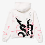 SUGARHILL “BLADE” RAW HEM CROPPED HOODIE - SH25 - WHITE