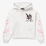 SUGARHILL “BLADE” RAW HEM CROPPED HOODIE - SH25 - WHITE