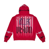 STRAY VISION ZIPUP HOODIE - ST1503-DK.RED