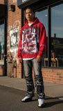 STRAY VISION ZIPUP HOODIE - ST1503-DK.RED