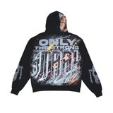 STRAY ONLY THE STRONG PULLOVER HOODIE - ST1519 - BLACK