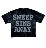 BKYS "BLOW"  F-TERRY CROPPED T-SHIRT - T1442 - BLACK