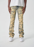 TAKER STEAKED JEANS DWNIM WITH ALLOVER PRINT - T4132 - DK INDIGO