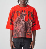 TAKER RHINSTONE CROPPED T-SHIRT - T5201 - RED