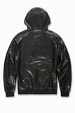 SEE YOU IN PARADISE VEGAN LEATHER HOODIE - 8560H - BLACK