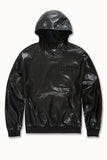SEE YOU IN PARADISE VEGAN LEATHER HOODIE - 8560H - BLACK