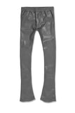 JORDAN CRAIG  VEGAN LEATHER STACKED PANT - 8560L - CHARCOAL