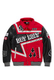 JORDAN CRAIG DETROIT PITCREW VARSITY JACKET - 91652 - RED