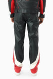 SMOKE RISE LEATHER PANTS - WP26P588 - BLACK/RED/WHITE