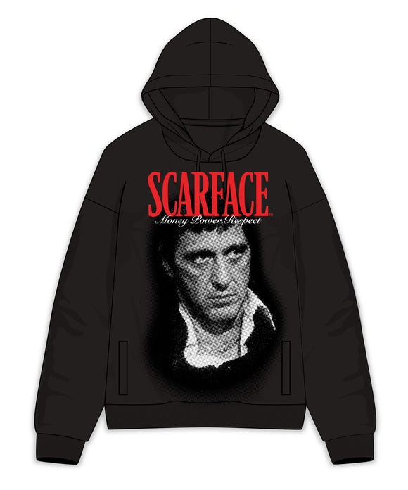 REASON SCARFACE RHINESTONE HOODIE - RE5-099 - BLACK