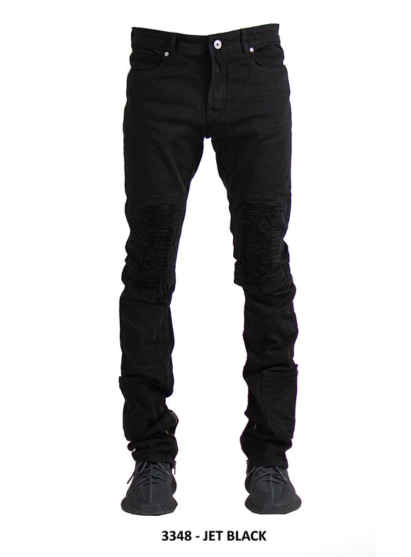 FOCUS STACKED JEANS - 3348 - BLACK – King City Fashion